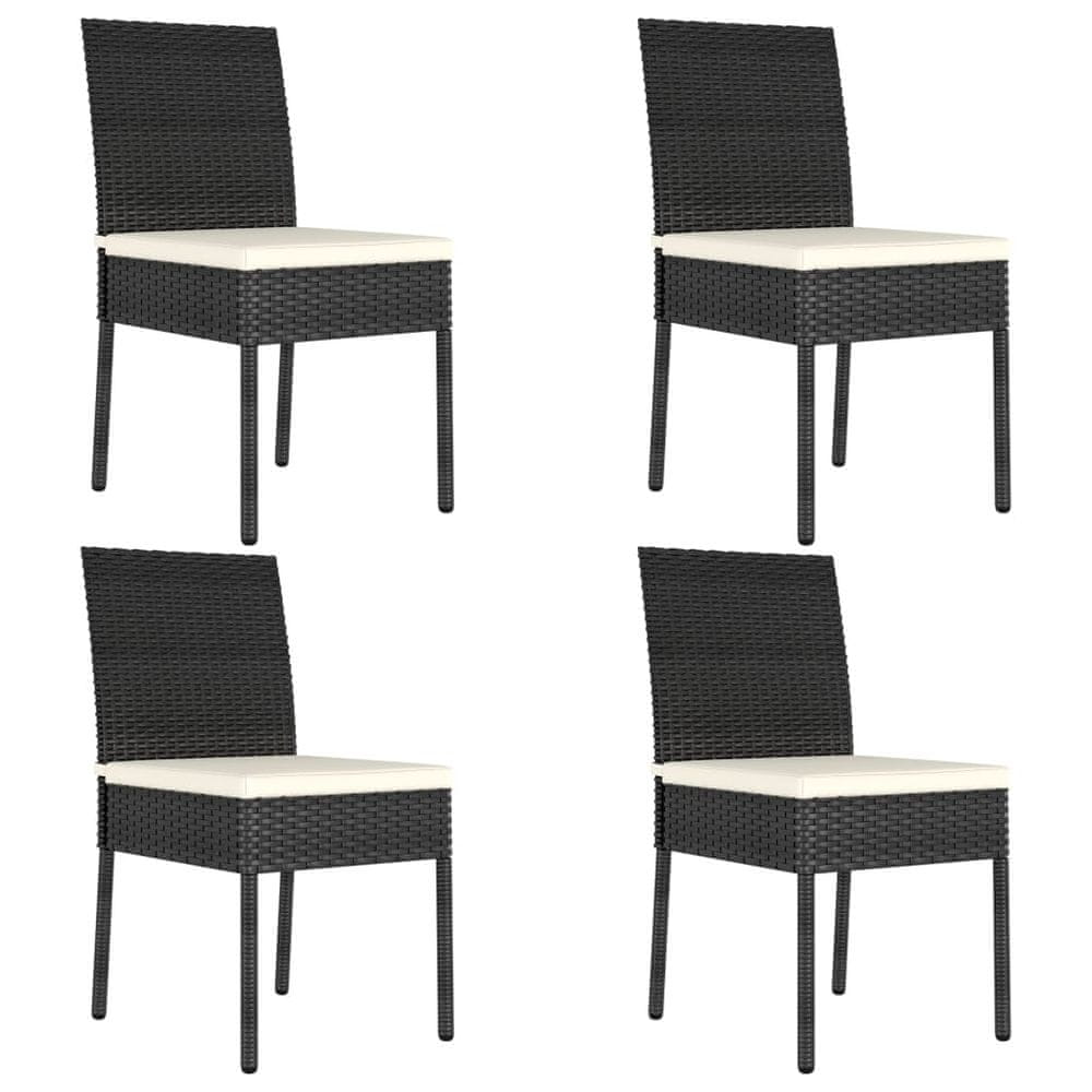 Petromila vidaXL Záhradné jedálenské stoličky 4 ks polyratanové čierne